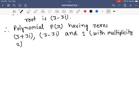 form-a-polynomial-fx-with-real-coefficients-having-the-given-degree-and-zeros-degree-4-zeros-33i-1-multiplicity-2-let-a-represent-the-leading-coefficient-the-polynomial-is-fxa-67303