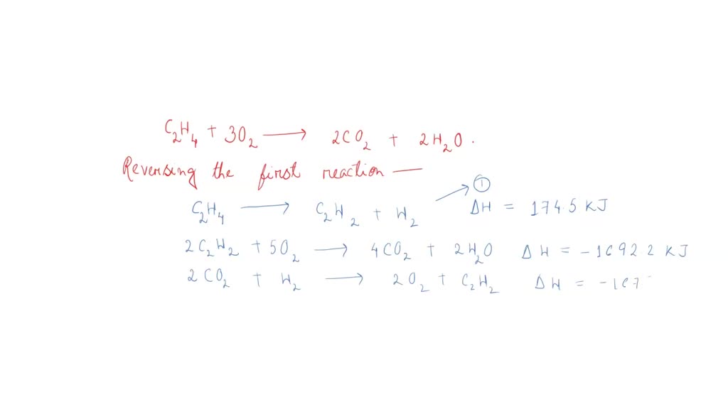 SOLVED Determine the enthalpy change of C2H4 3 O2 2 CO2 2