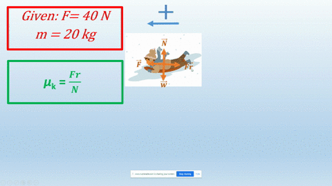 a-sled-with-a-mass-of-20-kg-is-pulled-horizontally-across-the-snow-at-constant-velocity-the-pulling-force-is-40-n-what-is-the-coefficient-of-kinetic-friction-k-between-the-sled-and-snow-2