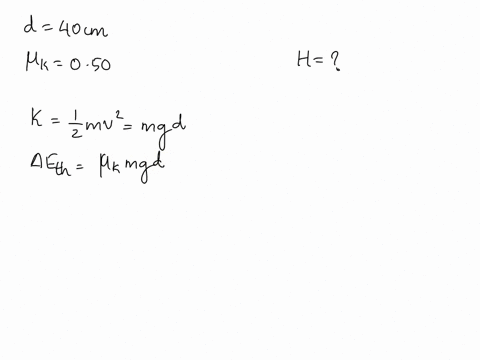 a-block-is-released-from-rest-at-height-d-40-cm-and-slides-down-a-frictionless-ramp-and-onto-a-first-plateau-which-has-length-d-and-where-the-coefficient-of-kinetic-friction-is-050-if-the-bl-26448