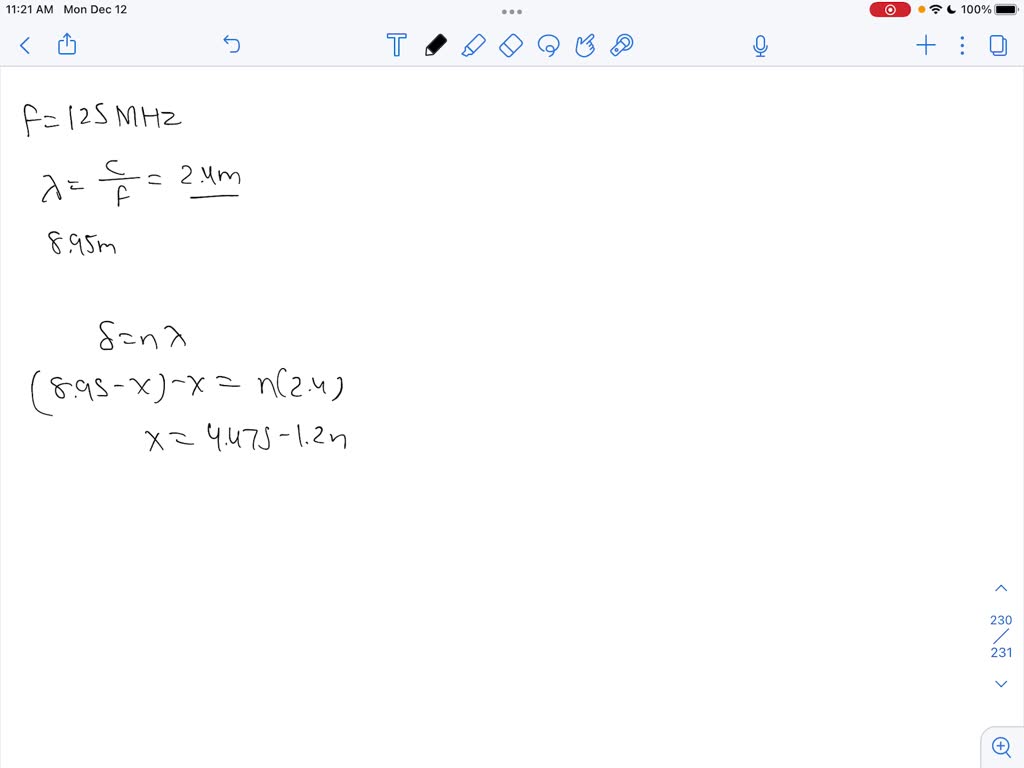 SOLVED A radio transmitting station operating at a frequency of 125