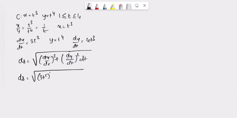 evaluate-the-line-integral-where-c-is-the-given-curve-c-xy-ds-c-x-t3-y-t4-1-t-4-92365