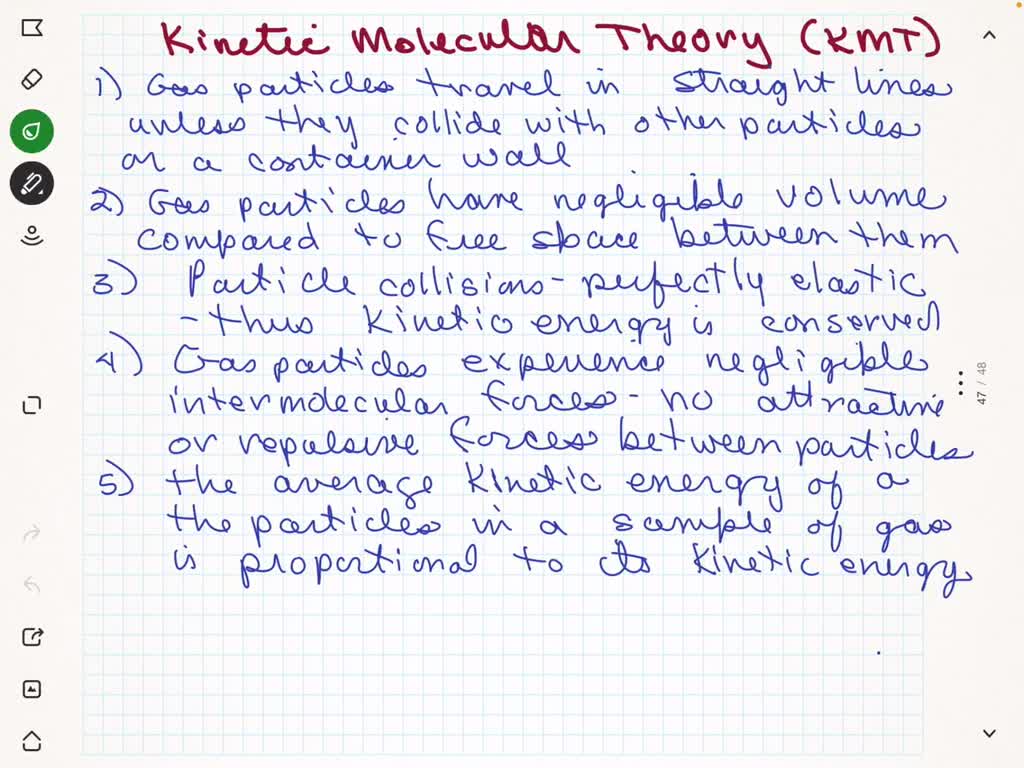 Identify the part of the molecular theory that explains the