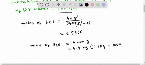calculate-the-freezing-point-of-a-solution-containing-40-grams-of-kcl-and-44000-grams-of-water-the-molal-freezing-point-depression-constant-kf-for-water-is-186-045-oc-023-oc-045-oc-123-oc-02-19242