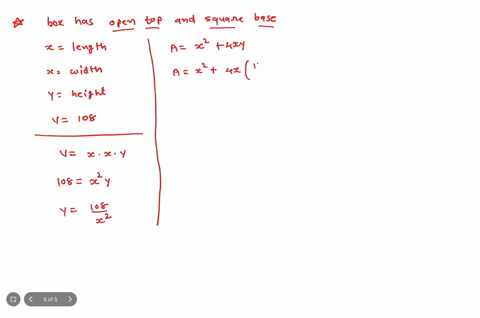 an-open-top-box-with-a-square-base-is-to-have-a-volume-of-108-cubic-inches-find-the-dimensions-of-box-that-can-be-made-with-the-smallest-amount-of-material-surface-area_-8-points-dimension-o-60617