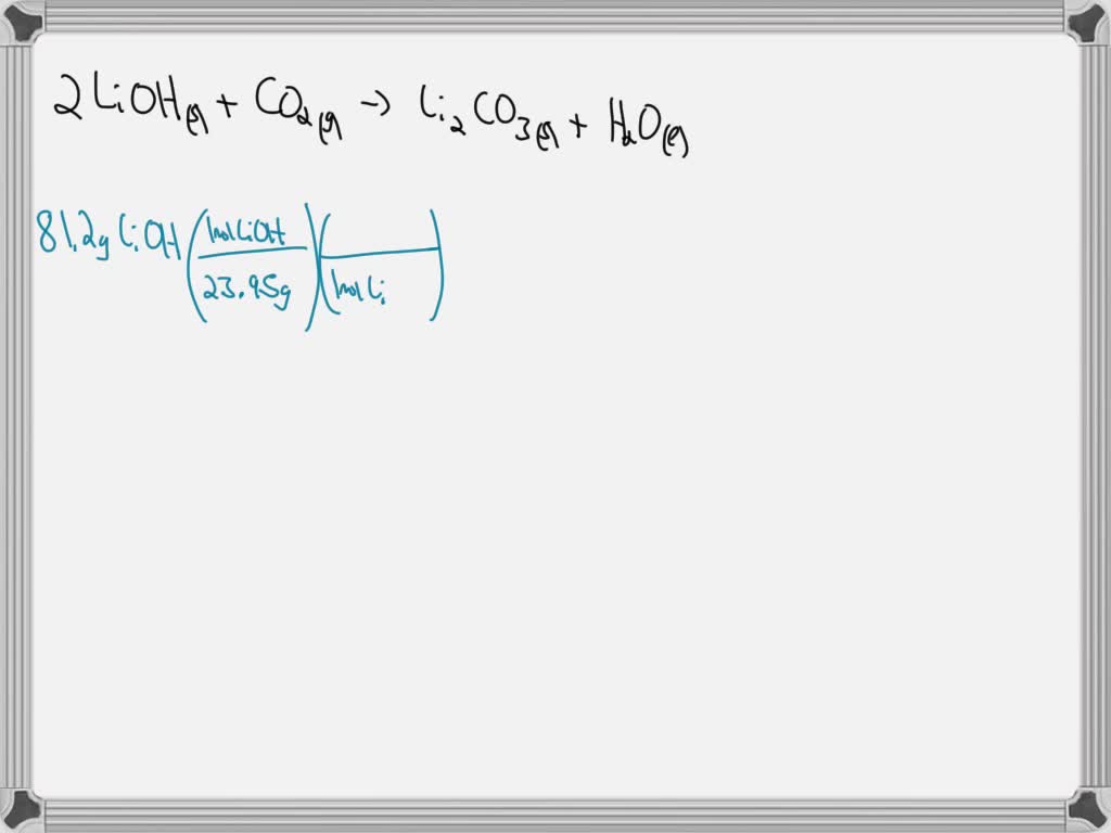 SOLVED: Consider the following unbalanced chemical equation. LiOH(s ...