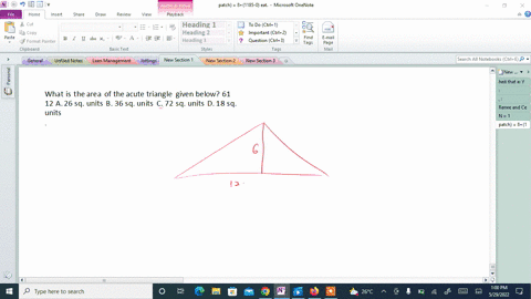 what-is-the-area-of-the-acute-triangle-given-below-61-12-a-26-sq-units-b-36-sq-units-c-72-sq-units-d-18-sq-units-84516