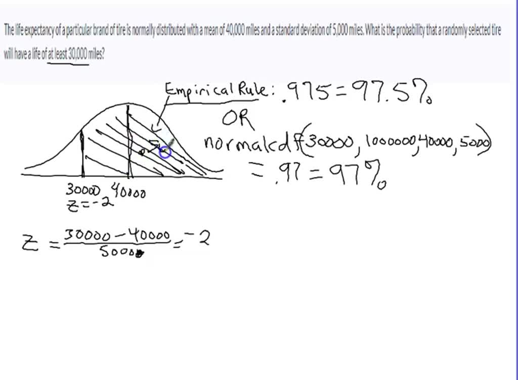 The life expectancy of a particular brand of tire is normally