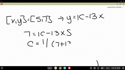 in-the-previous-step-we-found-that-apart-from-y0y0y1c13xy1c13xis-the-general-solution-to-the-ode-y13y2y13y2for-which-value-of-cc-is-the-initial-condition-xy57xy57-satisfiedgive-your-answer-in-the-form