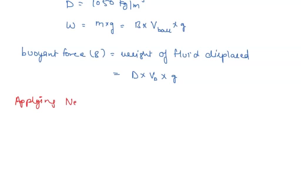 SOLVED: A ball is floating at rest in a fluid as shown in the figure ...