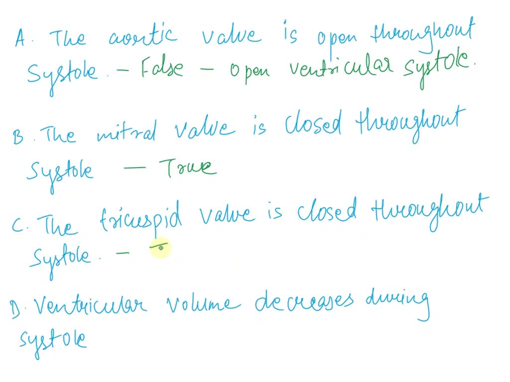 SOLVED: Which of the following are true regarding ventricular systole ...