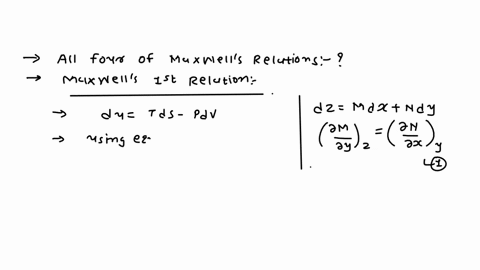 a-maxwell-relations-are-partial-derivatives-which-relate-the-properties-p-v-t-and-to-each-other-and-are-obtained-from-the-four-gibbs-equations-du-tds-pdv-dh-tds-vdp-da-sdt-pdv-dg-sdt-vdp-by-23202