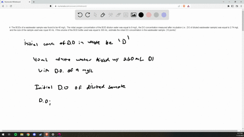 4-the-bods-of-a-wastewater-sample-was-found-to-be-40-mgl-the-initial-oxygen-concentration-of-the-bod-dilution-water-was-equal-to-9-mgl-the-do-concentration-measured-after-incubation-ie-do-of-72871
