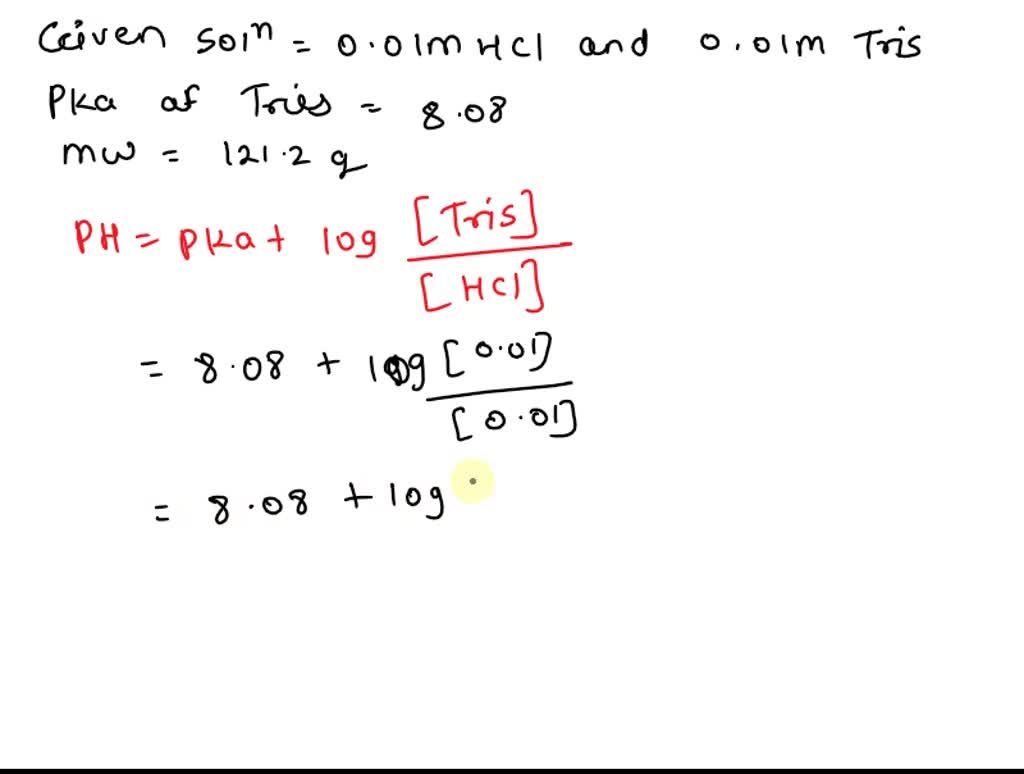 SOLVED Calculate the mass of Tris base (MW = 121) and volume of 3 M