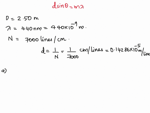 diffraction-gratings-consider-an-experiment-using-a-diffraction-grating-with-7000-linescm-a-screen-250-m-away-and-a-440-nm-wavelength-beam-of-light-a-how-many-side-maxima-will-be-observed-on-59803