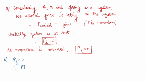 two-carts-with-compressed-spring-between-them-are-held-together-with-a-string-as-shown-above_-the-spring-has-negligible-mass-when-the-string-is-cut-a-cart-a-moves-to-the-left-at-50-ms-after-78757