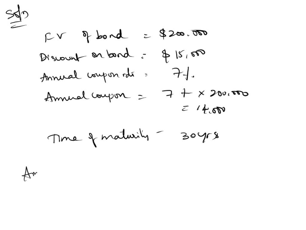 a firm sells a 30 year bond for a discount of 15000 over its 200000 face  value if the bonds coupon rate is 7 and they use straight line amortization  methods for all intangible assets what is 79115