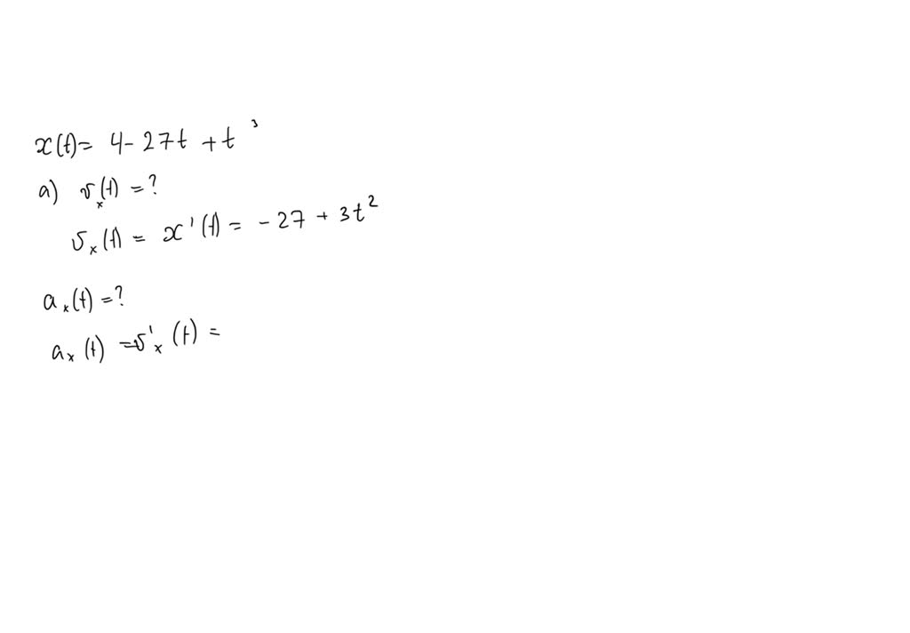 A particle's position on the x-axis of Fig. 2-1 is given by x = 4 - 27t ...