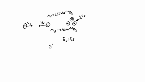 Two protons (each with rest mass m = 1.67 × 10^-27 kg) are initially ...