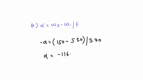 an-electric-fan-is-turned-off-and-its-angular-velocity-decreases-uniformly-from-510-to-150in-a-time-interval-of-length-370-a-find-the-angular-acceleration-in-revs2-b-find-the-number-of-revol-38015