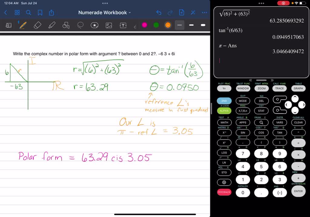 solved-given-the-complex-number-6-6i-in-rectangular-form-find-the