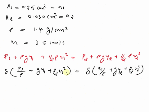 59-bernoullis-equation-for-non-viscous-flow-can-be-stated-as-p1-pgy1-pv1-_-pz-pgyz-pvz-a-fluid-is-flowing-through-a-horizontal-tube-that-changes-in-cross-sectional-area-from-az-075-cm-to-az-49065