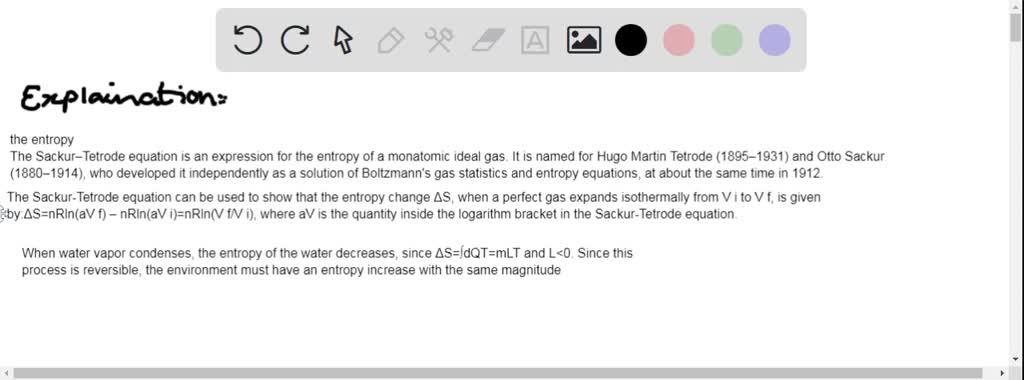 SOLVED: Derive the expression for the standard molar entropy of a ...