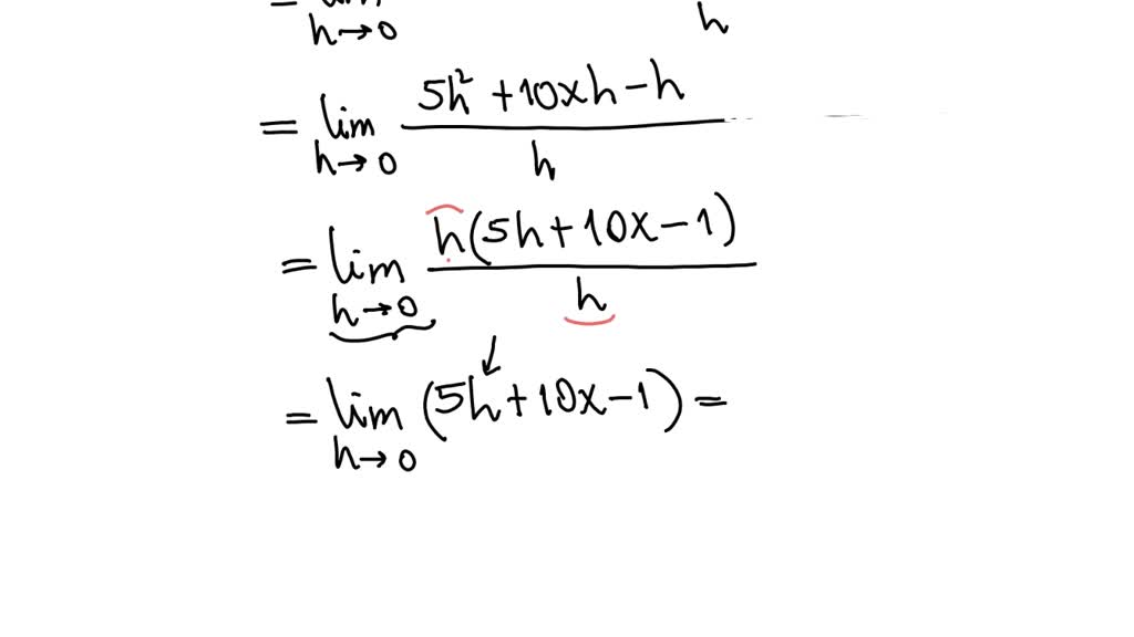 SOLVED: A) Find the derivative of 5 x^2-x^using the definition of ...