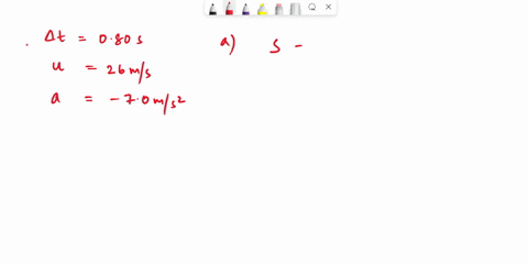 a-driver-with-a-080-s-reaction-time-applies-the-brakes-causing-the-car-to-have-acceleration-opposite-the-direction-of-motion-assume-the-acceleration-is-equal-to-70-ms2-a-if-the-car-is-initia-93639
