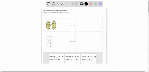 what-are-the-domain-and-range-of-each-relation-whal-are-the-domain-and-range-each-relation-drag-the-answer-into-the-box-to-match-each-relation-domain-4-2-1-domain-2-1-0-2-domain-4-214-range-81516