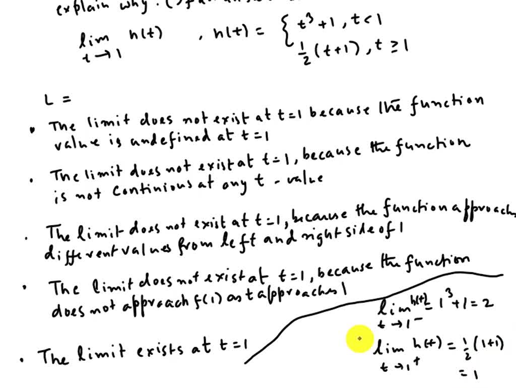 SOLVED: Find the limit L (if it exists). If it does not exist, explain ...