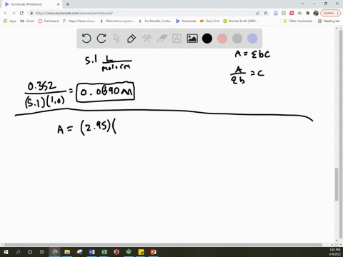 the-molar-absorptivity-constant-of-a-particular-chemical-is-51-dm-mol-1-cm-1-what-is-the-concentration-in-molar-of-a-solution-made-from-this-chemical-that-has-an-absorbance-0f-0352-with-a-ce-38973