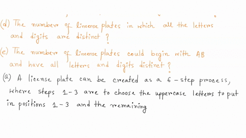 suppose-that-in-a-certain-state-all-automobile-license-plates-have-three-uppercase-letters-followed-by-four-digits-use-the-method-illustrated-in-example-922-to-answer-the-following-questions-49098