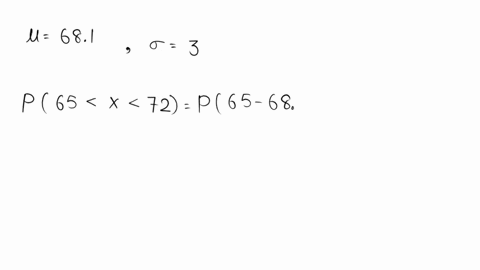 in-a-study-group-of-men-the-heights-in-the-20-29-age-group-were-normally-distributed-with-a-mean-of-681-inches-and-a-standard-deviation-of-30-inches-a-study-participant-is-randomly-selected-37388