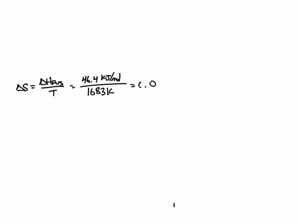 Solved: The Molar Enthalpy Of Fusion Of Solid Silicon Is 46.4 Kj Mol-1 