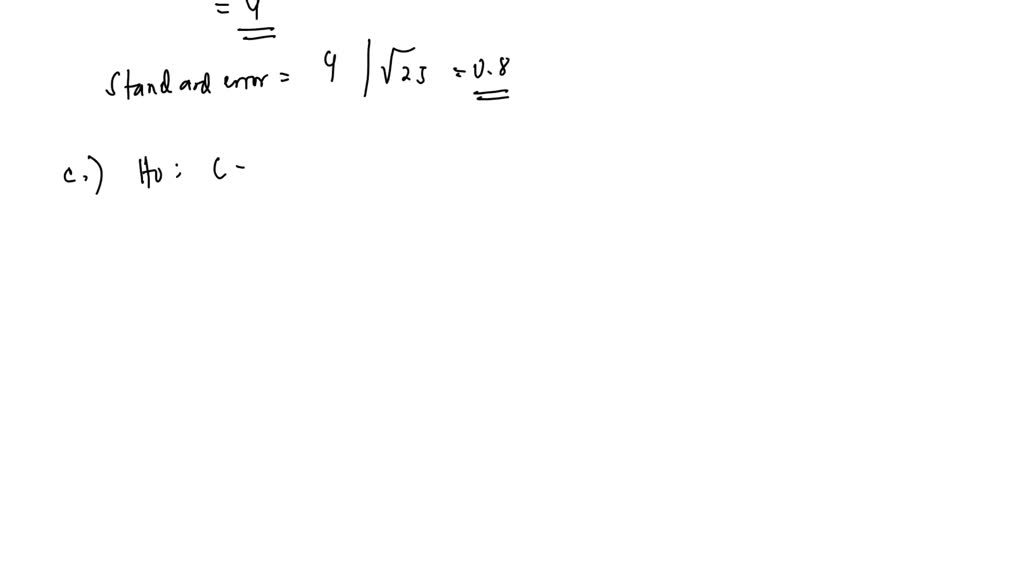 SOLVED: '10. A random sample of n = 25 individuals is selected from a ...