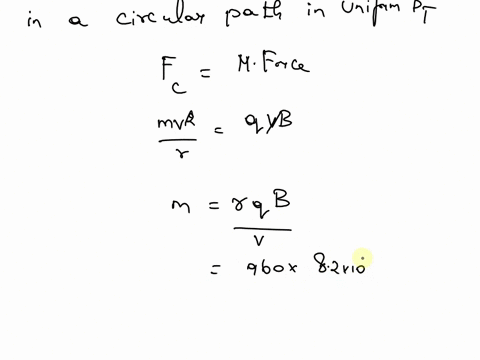15-a-charged-particle-enters-a-uniform-magnetic-field-and-follows-the-circular-path-shown-in-the-drawing-a-is-the-particle-positively-or-negatively-charged-why-the-particles-speed-is-140-ms_-16247