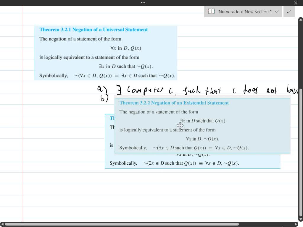 SOLVED: Write A Formal Negation For Each Of The Following Statements ...