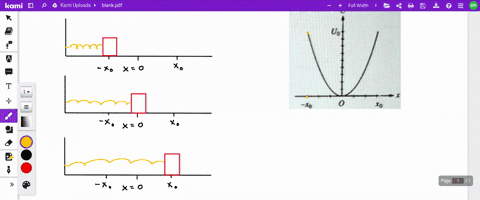 the-graph-shown-represents-the-potential-energy-u-as-a-function-of-displacement-x-for-an-object-o-the-end-of-a-spring-moving-back-and-forth-with-amplitude-xo-which-of-the-following-graphs-re-57798