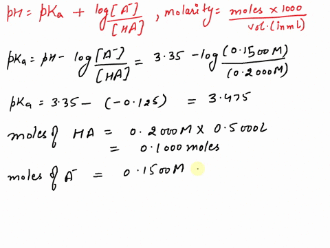 a-buffer-containing-02000-m-of-acid-ha-and-01500-m-of-its-conjugate-base-a-and-has-a-ph-of-335-00015-mol-of-naoh-is-added-to-05000-l-of-this-buffer-solution-using-an-ice-table-what-is-the-ph-69296