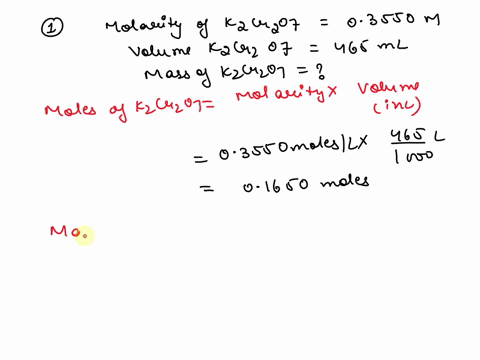 how-many-grams-of-potassium-dichromate-k2cr2o7-are-required-to-prepare-465-ml-of-03550-m-k2cr2o7solution-how-many-ml-of-a-0750-m-k2cr2o7-stock-solution-would-be-required-to-prepare-the-same-63216