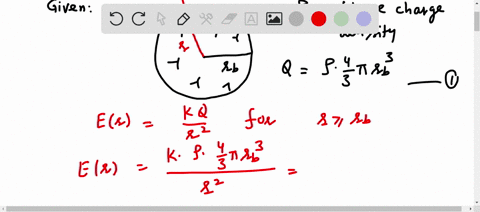 a-solid-ball-of-radius-rb-has-a-uniform-charge-density-what-is-the-magnitude-of-the-electric-field-er-at-a-distance-rrb-from-the-center-of-the-ball-let-er-represent-the-electric-field-due-to-22775