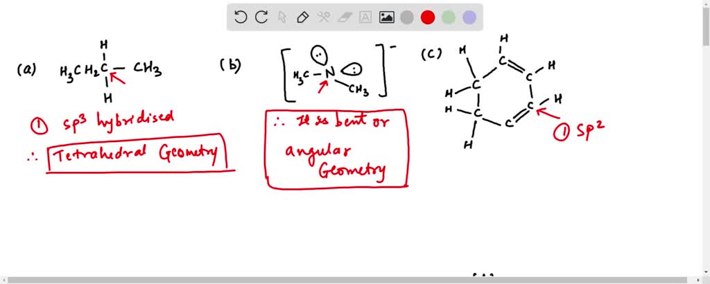 SOLVED: Predict the geometry around each highlighted atom.