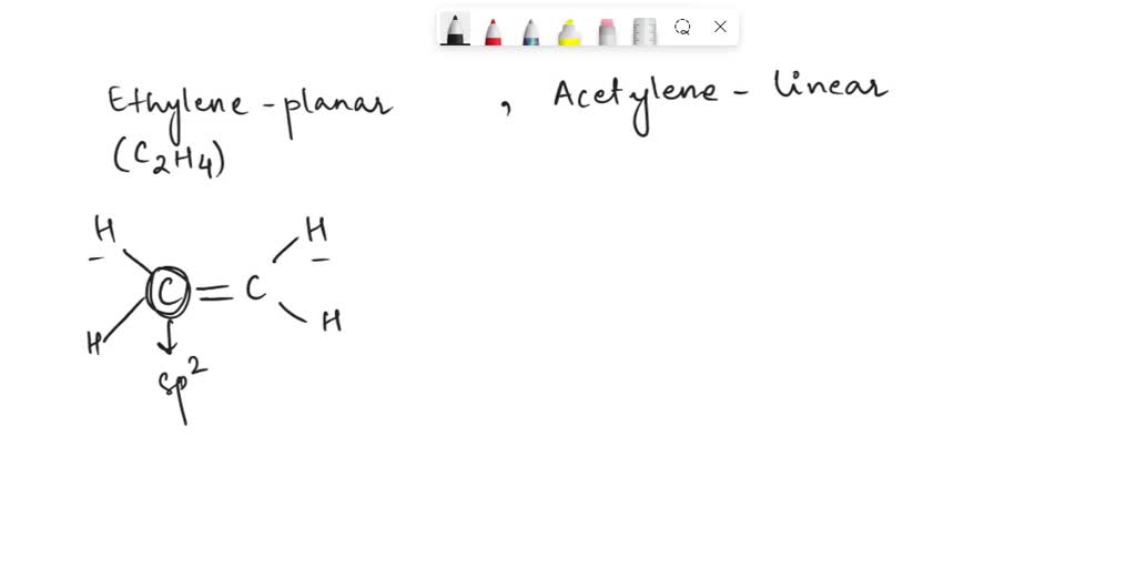 SOLVED Ethylene is a planar molecule whereas acetylene is a