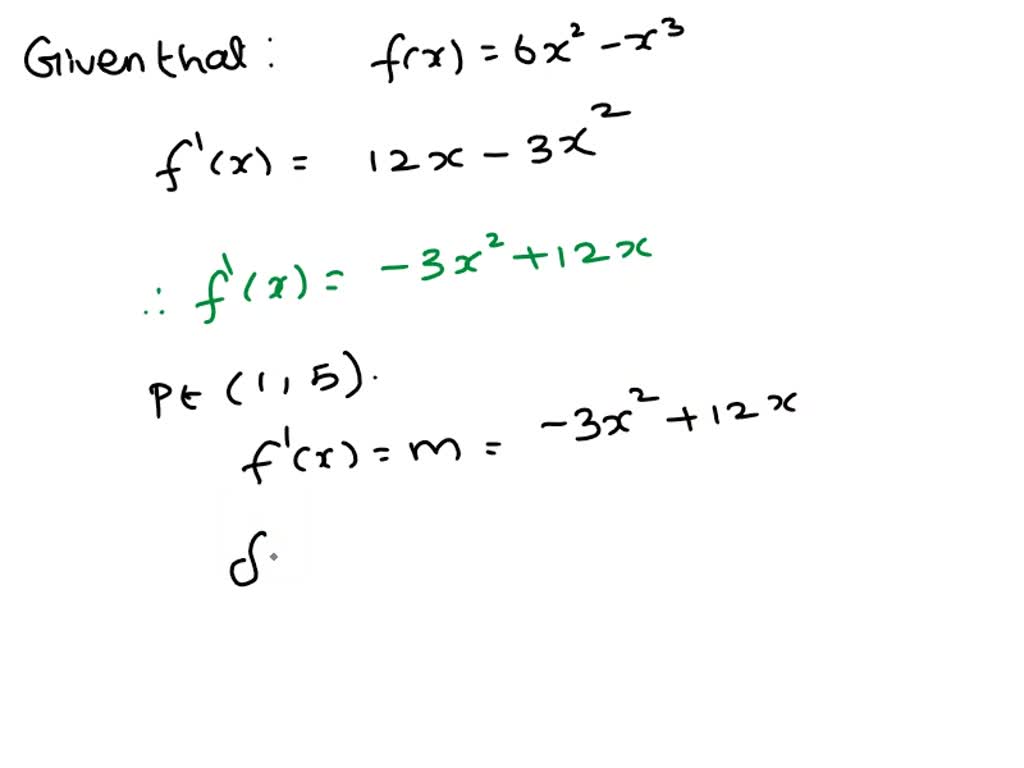 Solved Consider The Following Function F X 6x2 X3 Find F X F X