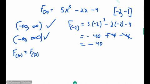 verify-that-the-function-fx-5x-3-2x-4-satisfies-the-hypotheses-of-the-mean-value-theorem-on-the-interval-2-1-then-find-all-numbers-c-that-satisfy-the-conclusion-of-the-mean-value-theorem-63277
