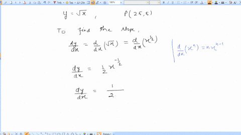 find-a-ihe-slopa-of-iha-curve-at-the-glven-point-p-and-b-an-equation-ol-the-tangent-iine-at-p-y-vxp255-the-slope-of-the-curve-at-the-given-point-is-simplify-your-answer-73821