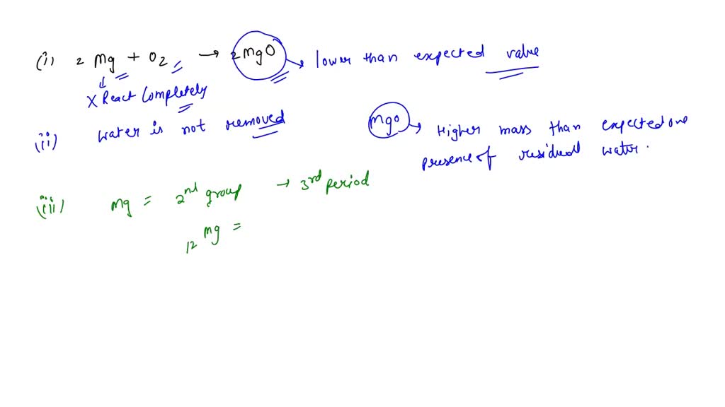 Solved 1 What Is The Formula Of The Compound That Was Formed When Magnesium Was Heated In Air 5970