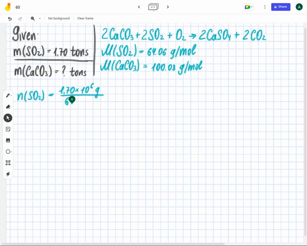 SOLVED Calcium carbonate reacts with sulfur dioxide and oxygen gases