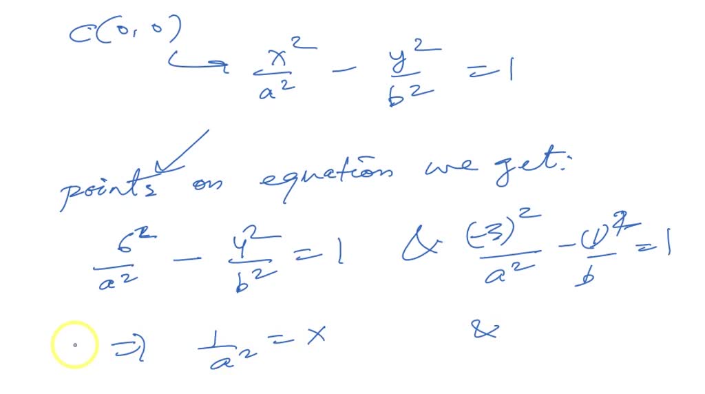 SOLVED C(0,0); transverse axis is on the xaxis contains the points (6
